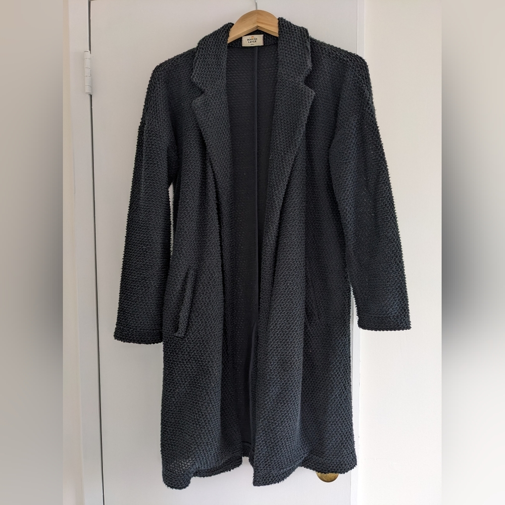 Marine Layer Birdseye Coat in Black